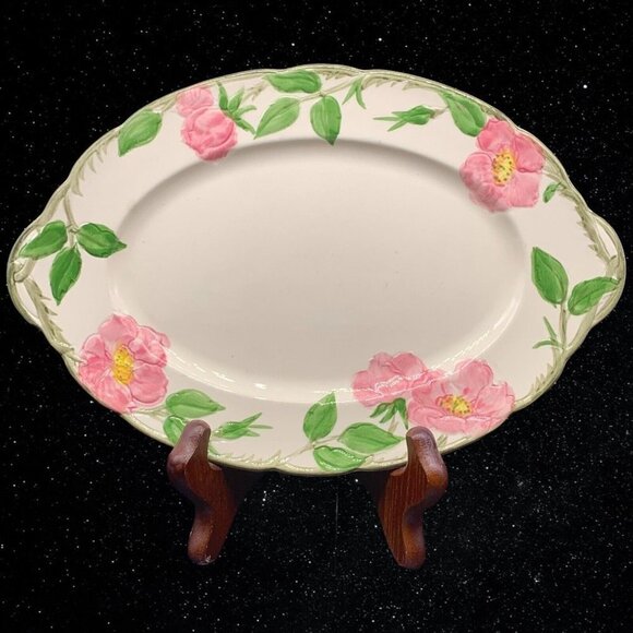 Vintage Franciscan Dessert Rose Oval Serving Platter 8.5”L 13”W - Picture 1 of 5